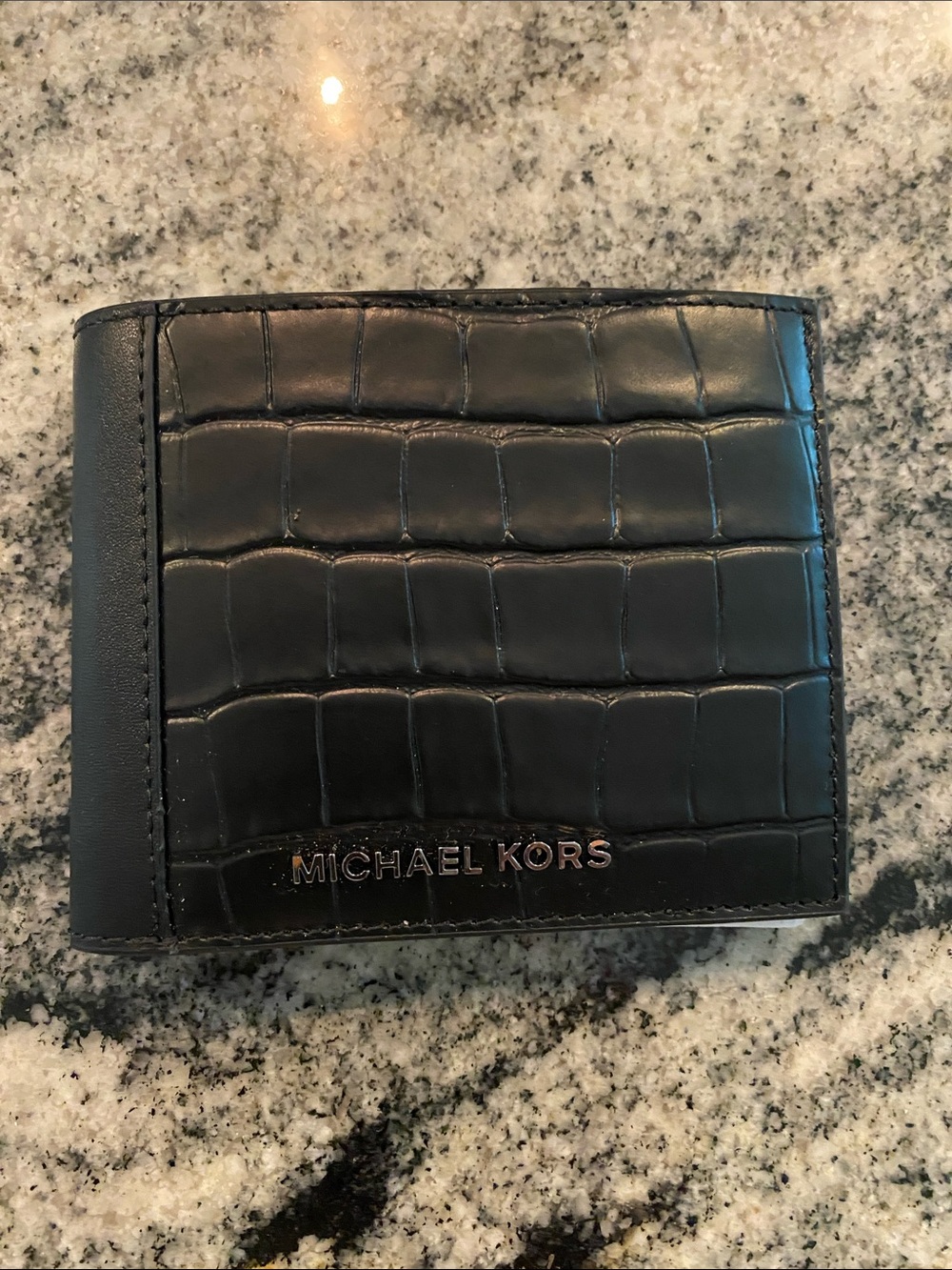 Michael Kors Black Croc-Embossed Wallet